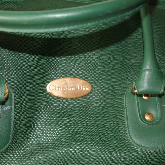 Christian Dior Perfume Lg Green Weekender Tote Bag - Picture 5 of 9